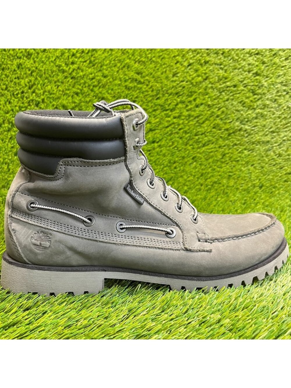 Timberland Oakwell 7-Eye Mens Size 13 Gray Outdoor Leather Lace Up Moc Toe Boots